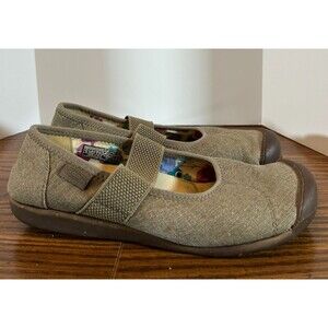 Keen Sienna Canvas Mary Jane Shoes Womens Size 8.5 Beige Flats Comfort 1014217